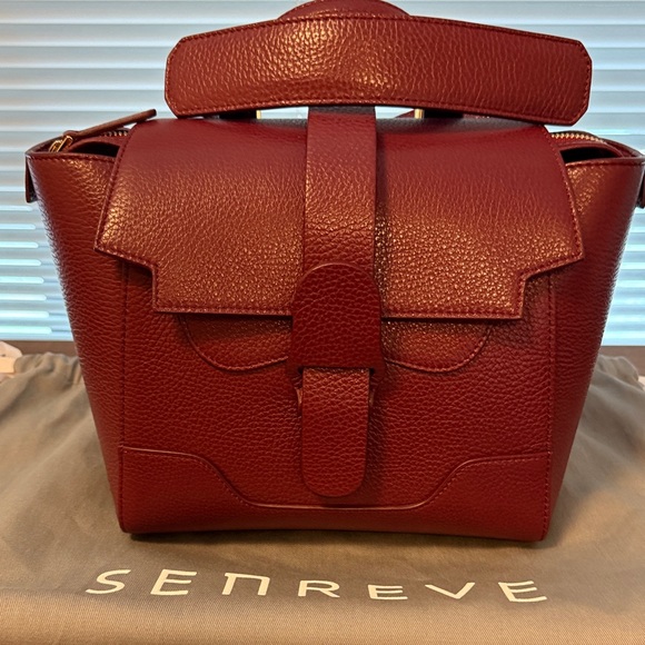 Senreve Burgundy Mini Maestra Leather Satchel - Picture 1 of 11